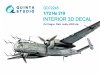 Quinta Studio QD72245 He 219 3D-Printed & coloured Interior on decal paper (Dragon) 1/72